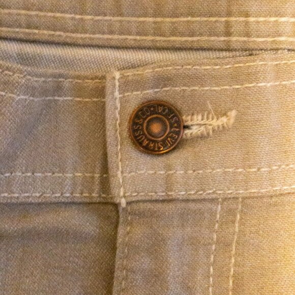 VINTAGE LEVIS WITH A SKOSH MORE ROOM MENS JEANS TAN PANTS RETRO 36W X 31L - Picture 2 of 7